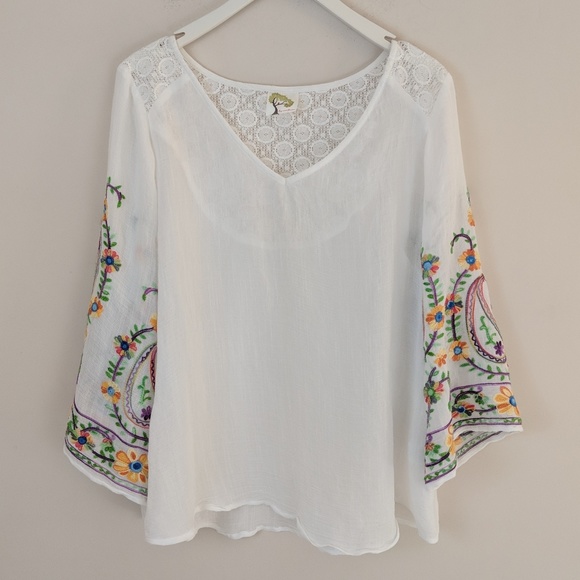 Fig and Flower Tops - Fig and Flower • Boho Embroidered Tunic [Tops]